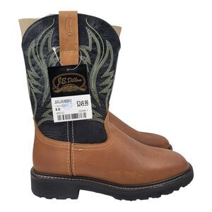 J.B. Dillon Reserve Mens Square Toe Cowboy Boots Size 9 D Black Brown New